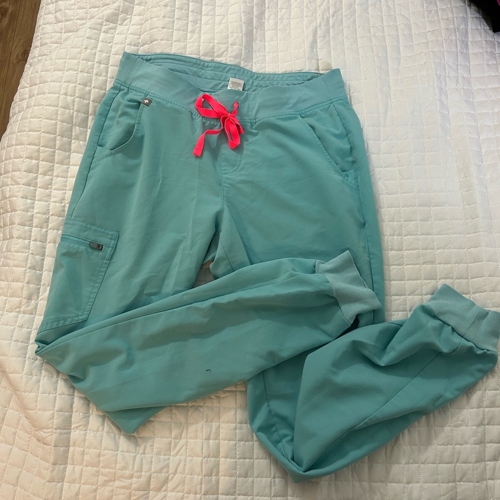 FIGS neon blue Zamora joggers M/T